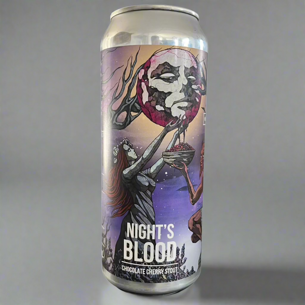 "Blik Night’s Blood Stout van Hop Hooligans"