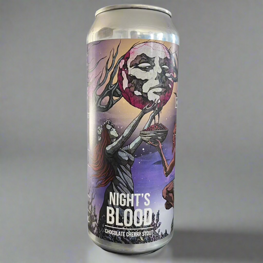 "Blik Night’s Blood Stout van Hop Hooligans"