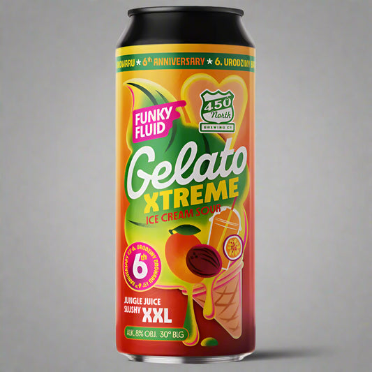 "Blik Gelato XTREME: Jungle Juice SLUSHY XXL Smoothie-bier van Funky Fluid"