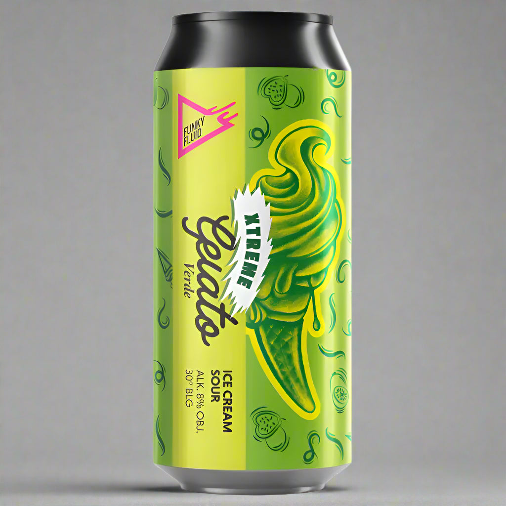 "Blik Gelato XTREME: Verde Smoothie-bier van Funky Fluid"